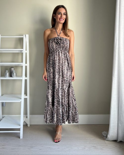 Vestido Halter Animal Print