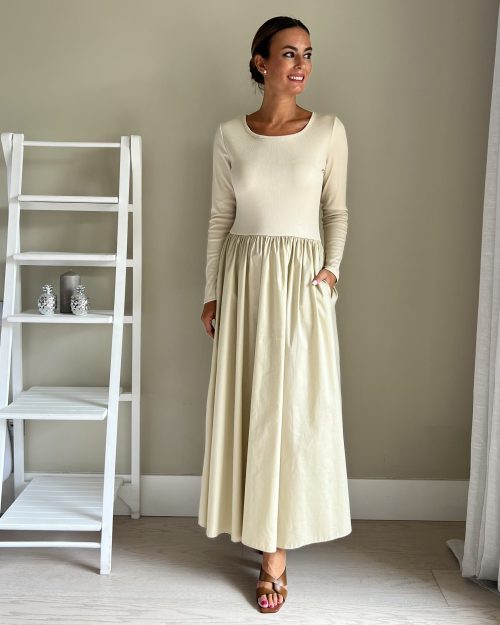 Vestido Beige Combinado