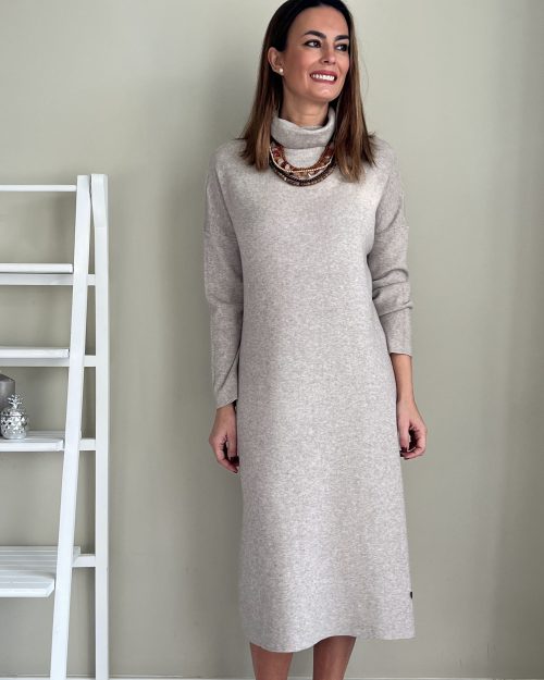 Vestido Punto Beige