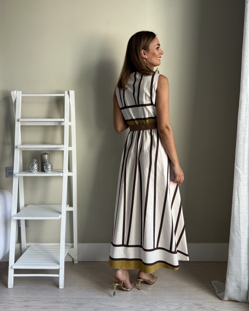 Vestido Rayas Marrón y Blanco - Imagen 3