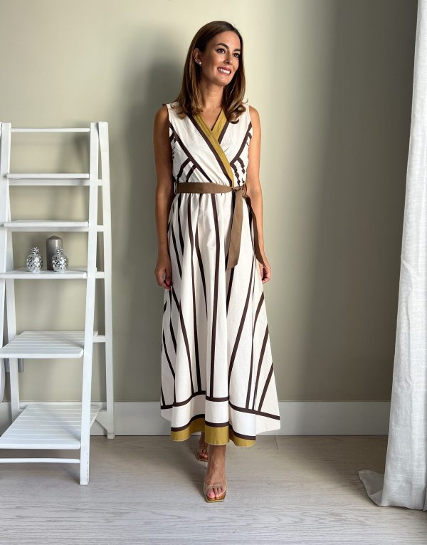 Vestido Rayas Marrón y Blanco