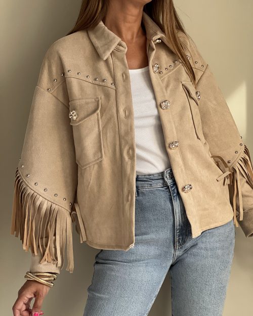 Chaqueta de Flecos y Botones Joya