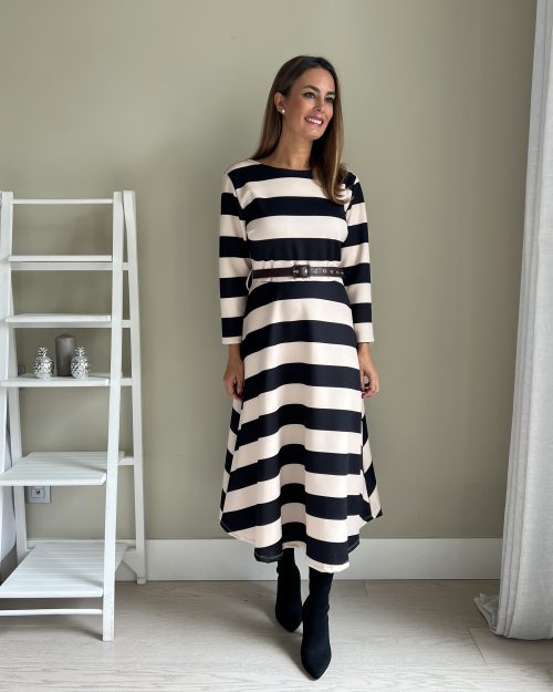 Vestido de Rayas Blanco y Negro - Imagen 2