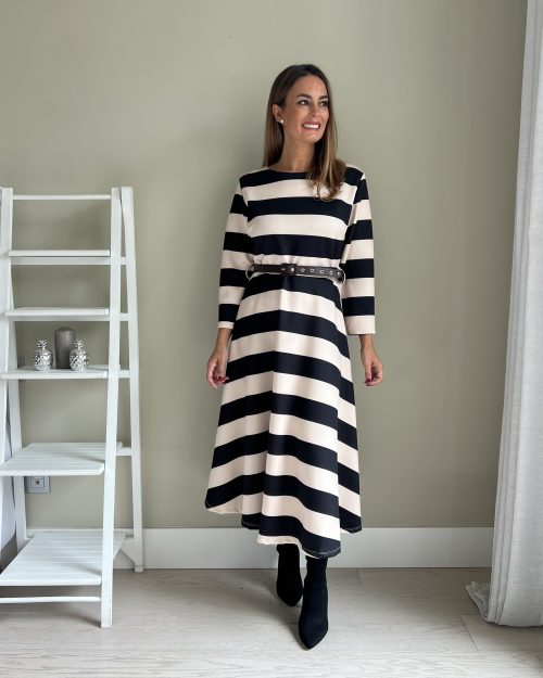 Vestido de Rayas Blanco y Negro - Imagen 3