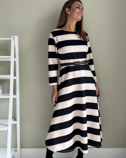 Vestido de Rayas Blanco y Negro