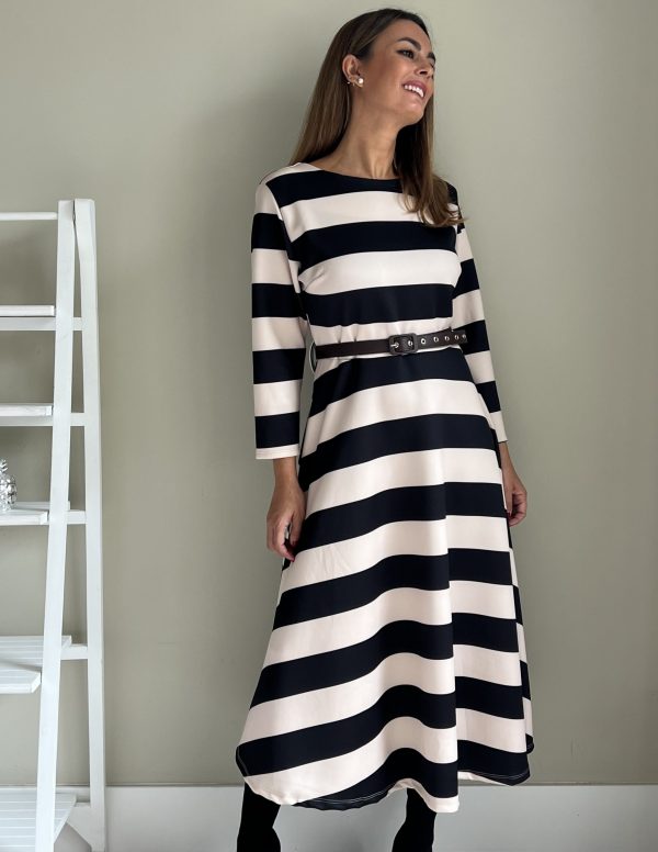 Vestido de Rayas Blanco y Negro