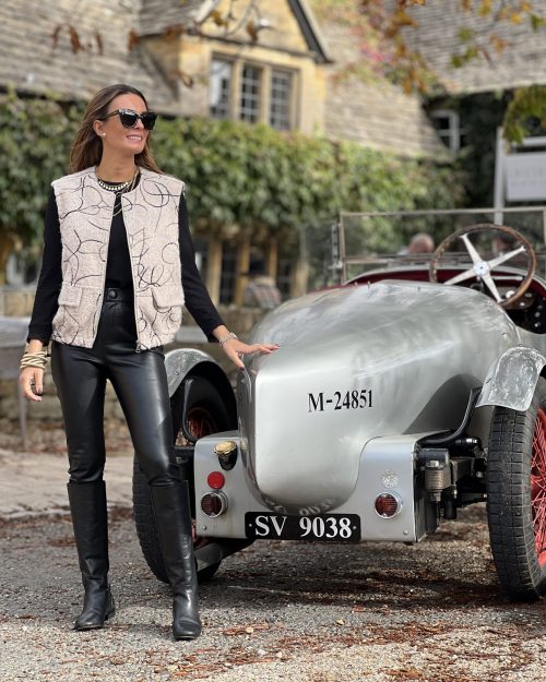 Chaleco Lana Estampado Beige