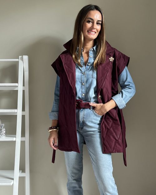 Chaleco Acolchado Burdeos