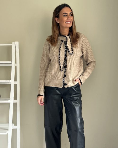 Chaqueta Punto Lazada Beige