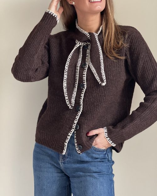 Chaqueta Punto Lazada Marrón