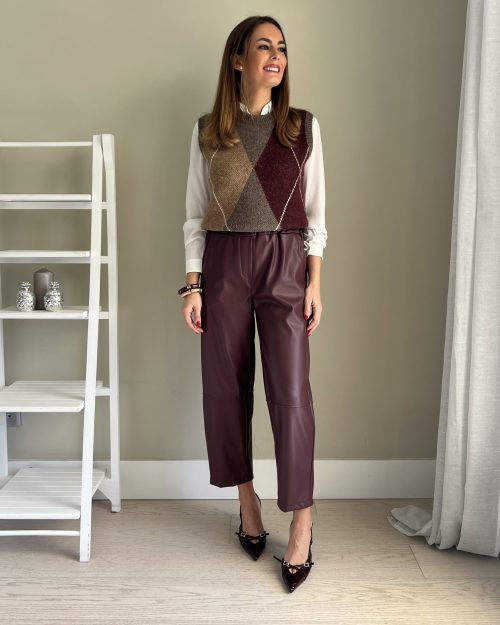 Pantalón Polipiel Granate