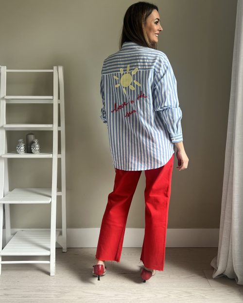 Camisa Rayas y Bordados