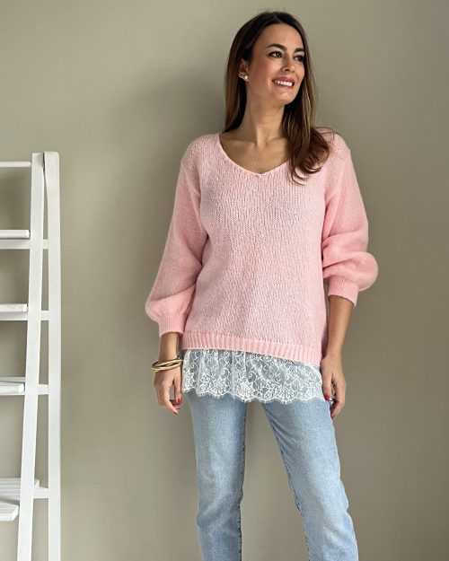 Jersey Encaje Rosa