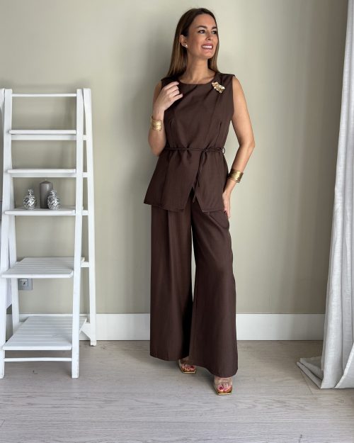 Conjunto Broche Marrón