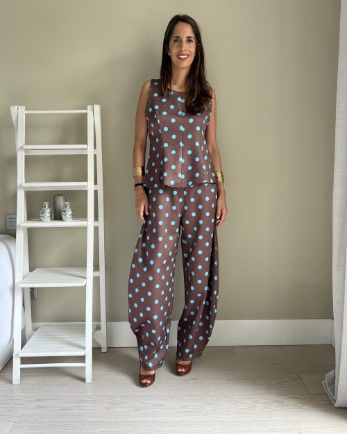 Conjunto Pantalón Lunares Marrón