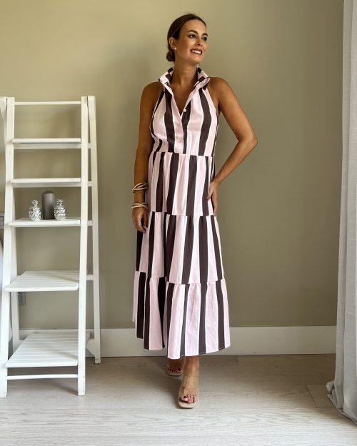 Vestido de Rayas Camisero