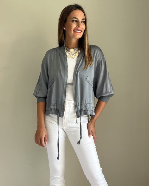 Bomber Satinada Gris