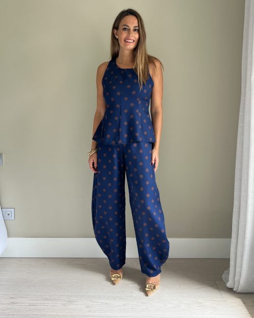 Conjunto Pantalón Lunares Azul